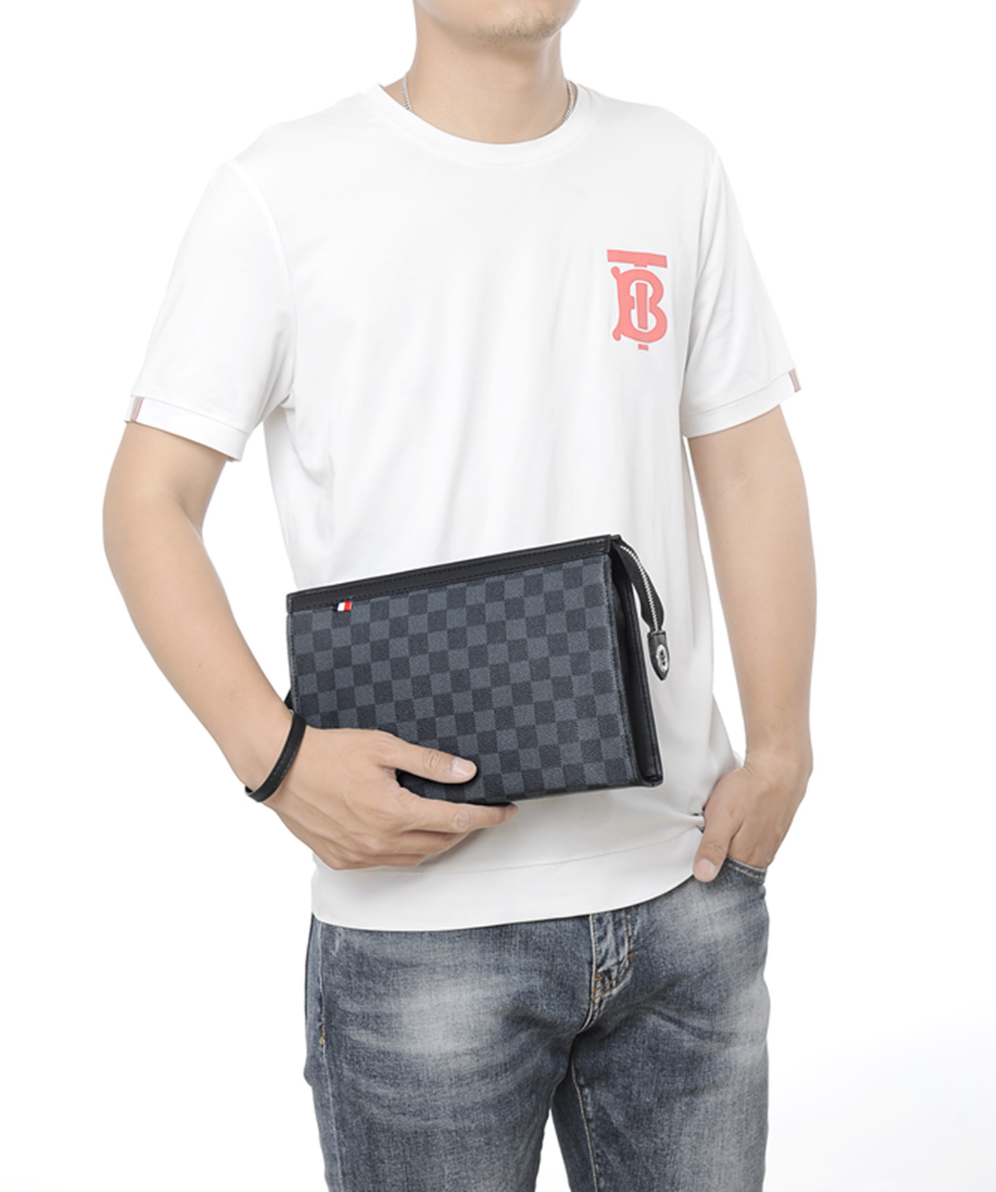 Fashionable Classic Printed Men's Handbag New Arrives High end Business Leisure Handbag Underarm Clip Bag hot sale