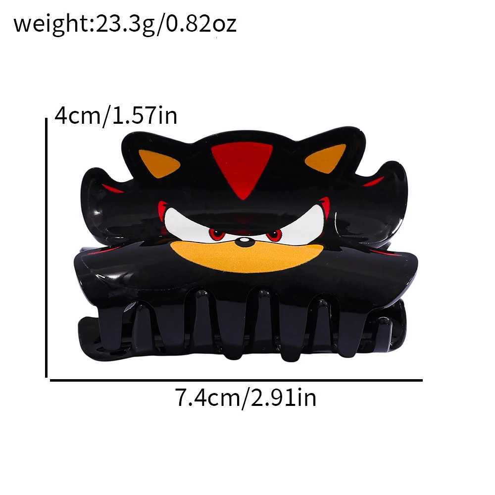 HOT Cartoon Anime Black Hedgehog Hair Clip Grab Clip Shark Clip Acrylic Hair Grab Hair Accessories GiftW254021