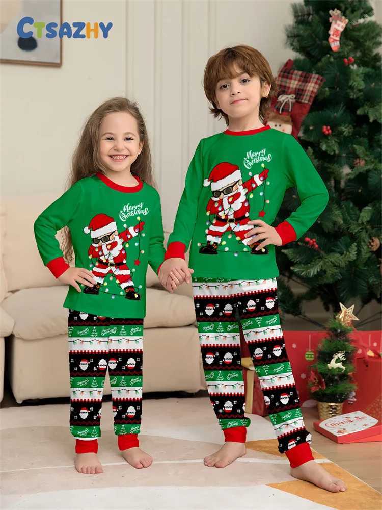 Christmas Family Matching Outfits Mom Dad Kids 2 Pieces Pajamas Set Baby Casual Loose Sleepwear Xmas Family Look Pyjamas L251021ZXMN