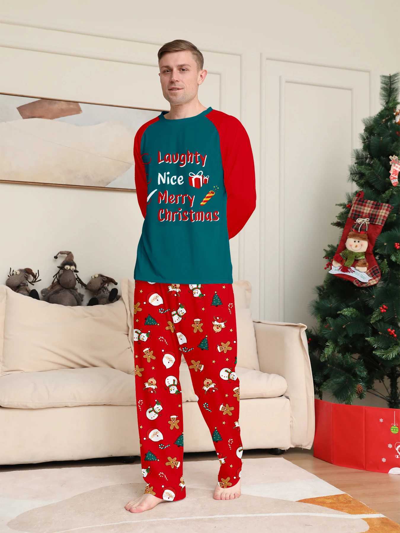 2025 Family Christmas Pajama Sets Red Green Plaid Design with Elk Patterns Comfortable for Holidays L2510210ZB4