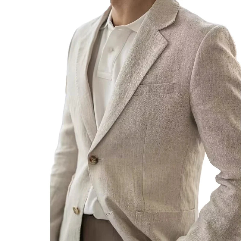 Summer Linen Casual Breathable Mens Lightweight Breathable SlimFit Blazer Vintage Italian Style Trendy 251021