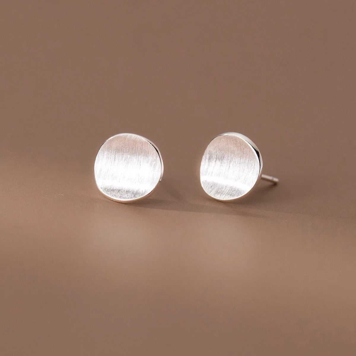 925 Sterling Silver Frosting Round Piercing Stud Earrings For Women Wedding Engagement Jewelry AccESSories J251021