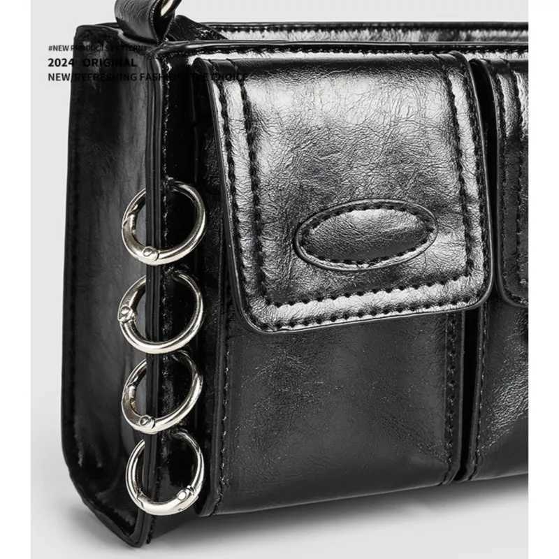 JIAERDI Hot Girls Black Shoulder Bags Purse Women High Street Pocket Chic Casual Crossbody Bags Ladies Versatile Bolsos De Mujer Z251018