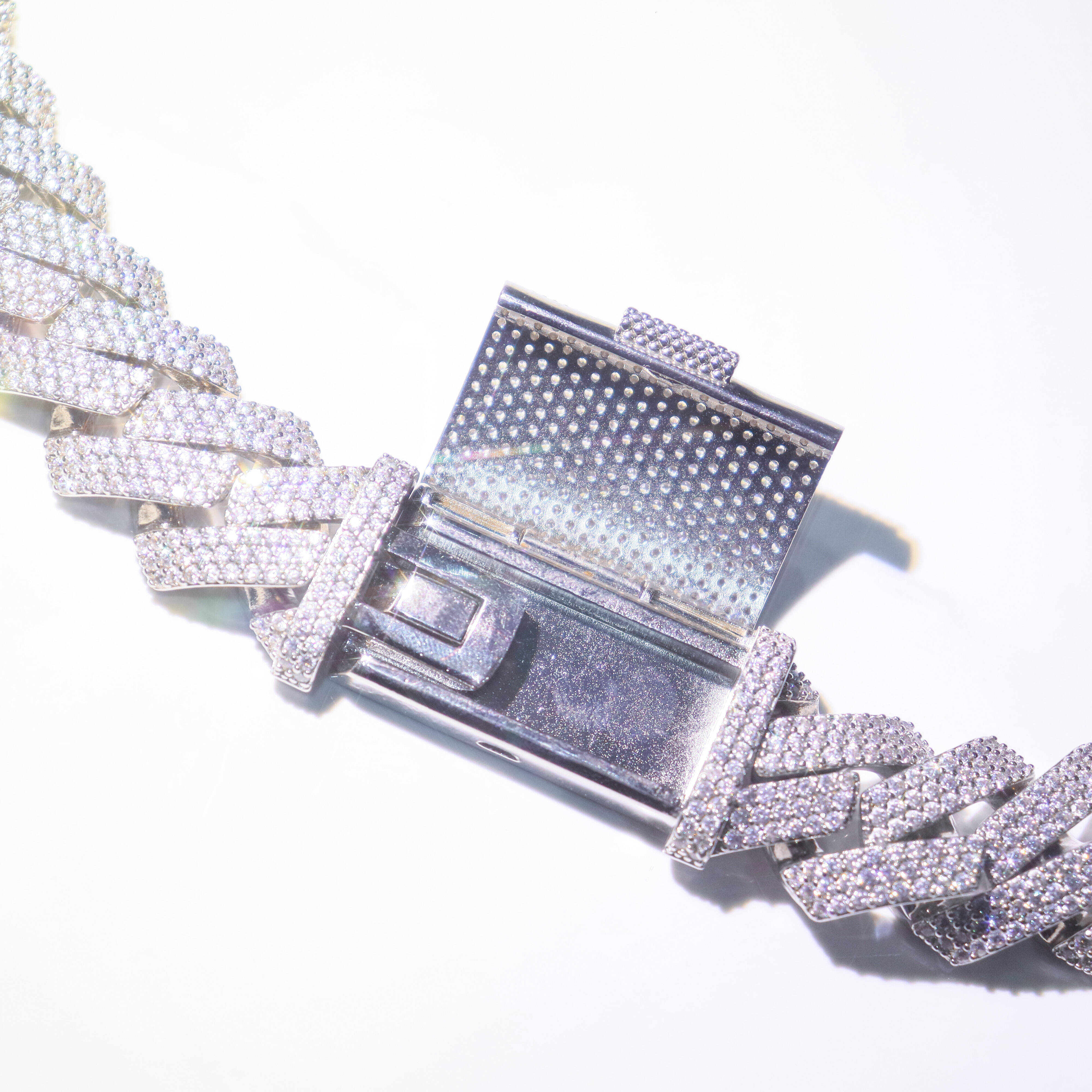 13mm20mm Cuban Link Chains 925 Sterling Silver VVS Moissanite Men Hip Hop Jewelry Necklaces 18K Gold Plated