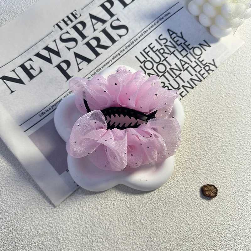 Elegant Temperament Mesh Bubble Hair Clip for Woman Simplicity Ball Head Shark Clip Fashion Girl Ponytail Clip Hair ClawW254021