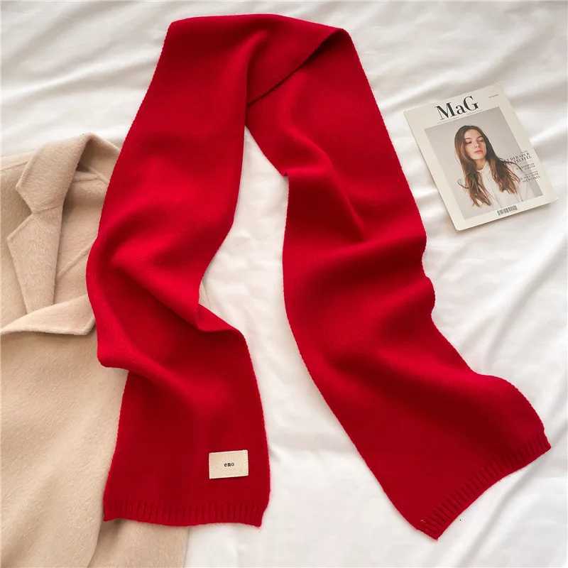Pure Color Knitting Scarf With Autumn and Winter Warm Scarf LongTerm Student Scarf Candy Color Bright Foundation Korean Version W251021