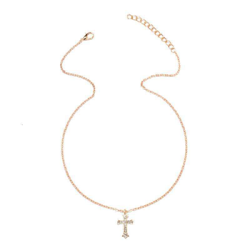 Necklace Designer luxury pendant necklace for Women men Cross alloy plated with 18K gold High-end Elegant Unique Festival gift