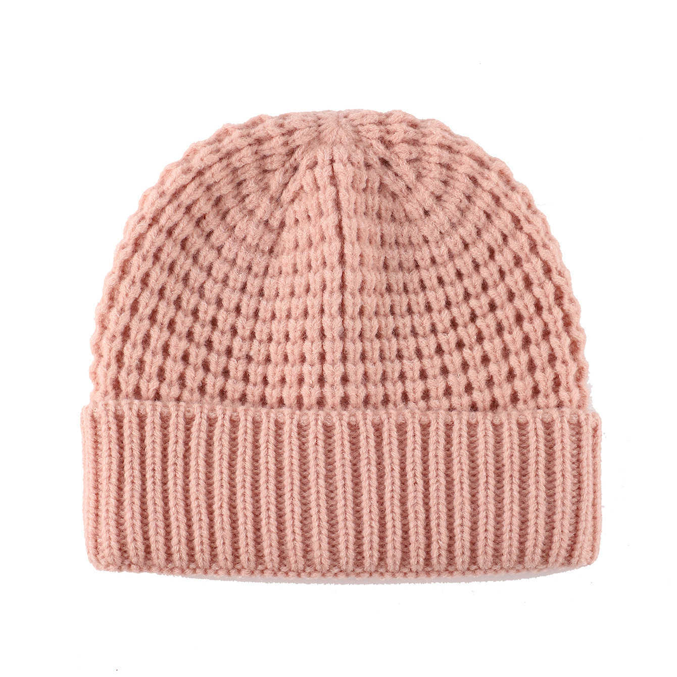 New Waffle Knit Hat Warm Ear Protection Breathable Knitted Hat Casual Versatile Autumn Winter Fashion Beanie H251020