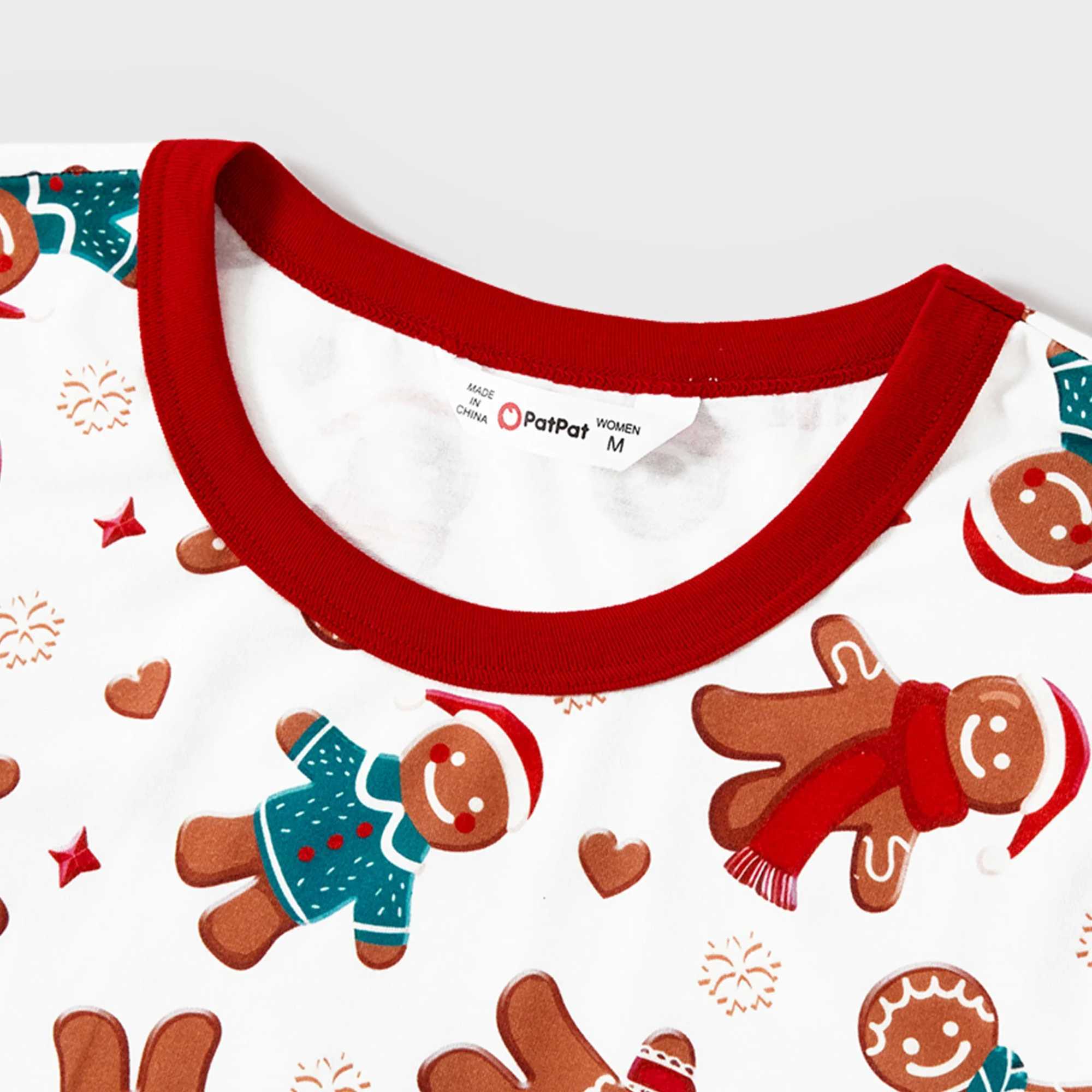 Family Matching Christmas Pajama Set With Cute Gingerbread Man Print Top And Pants Cozy Sleepwear L251021QCHN