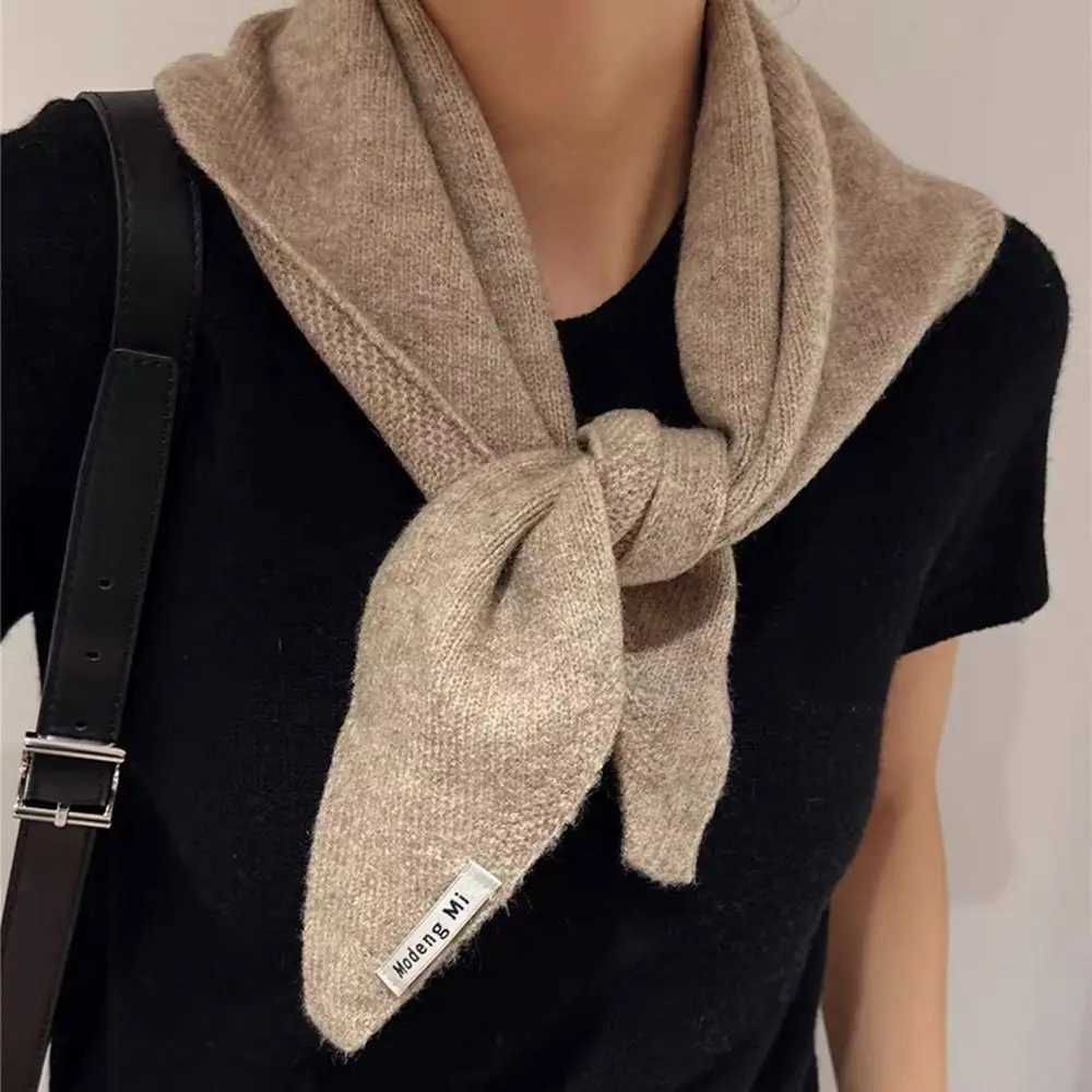 Soft Wool Knitted Scarf Multifunctional Warm Women Headscarf Triangular Scarf Winter W251021