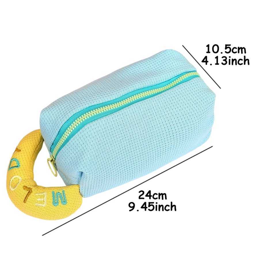 Cream Color Portable Cosmetics Storage Bag Large Capacity Makeup Bag Cute Stationery Storage Bag Suitable for Daily NecessitiesW251021