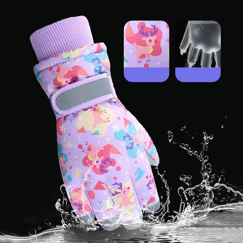 Waterproof Kids Winter Gloves Thicken Children Skiing Gloves Snowboard Riding Cycling Child Snow Gloves for Girls Boys 251021