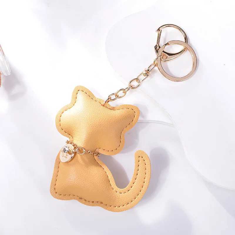 PU Leather Cute Cat Key Chain Fashion Kitten Shape Keychain Women Car Key Holder Home Key Ring Charm Bag Car Pendant Gift W251021