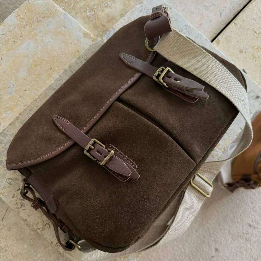 Suede Vintage Postman Autumn Winter New Niche Design Multi-Pocket College Y2k Fashion Women's One-Shoulder Crossbody Bag Suotong1021