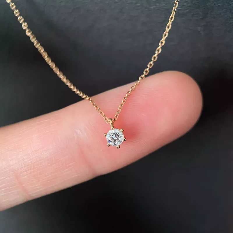 Real 925 Sterling Silver Necklace Romantic Geometric Shine CZ Pendant for Women Daughter Birthday Gift Fine Jewelry D251021