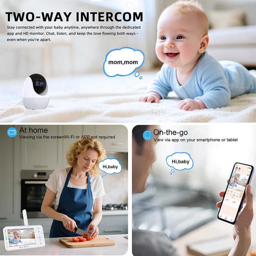 1080P HD WiFi Baby Monitor Phone APP Remote View 43 Nanny Night Light VOX HD Night Vision Lullabies Temperature Monitor Camera J251121