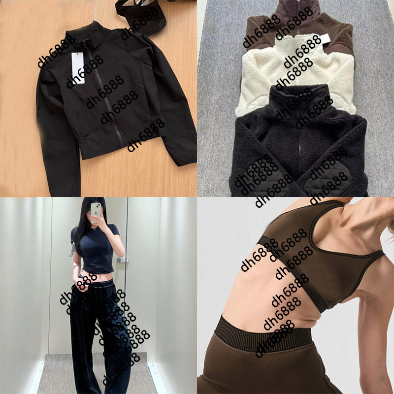 women clothes yoga set Contrast color yoga suit with double shoulder straps for women quick-drying, stand-up collar sports jacket for fitness and running