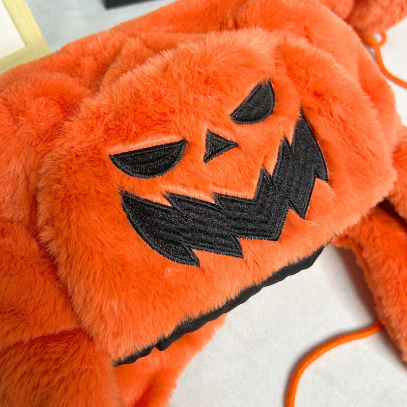 New Halloween Funny Costume Pumpkin Lantern Feng Hat Cartoon Cute Warm Ear Protection Plush Hat H251020