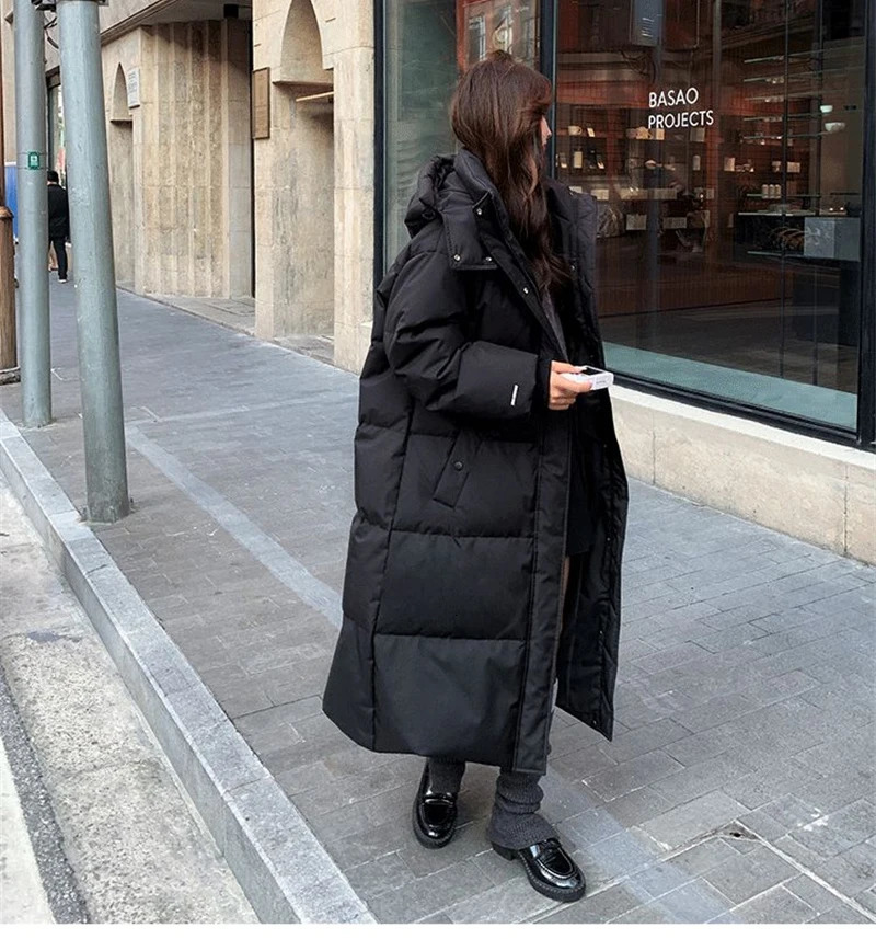 ZAROY 2026 Winter Women Long Parkas Loose Hooded Jackets Warm Thick Windproof Waterproof Padded Coat Casual Ski Outerwear 251013