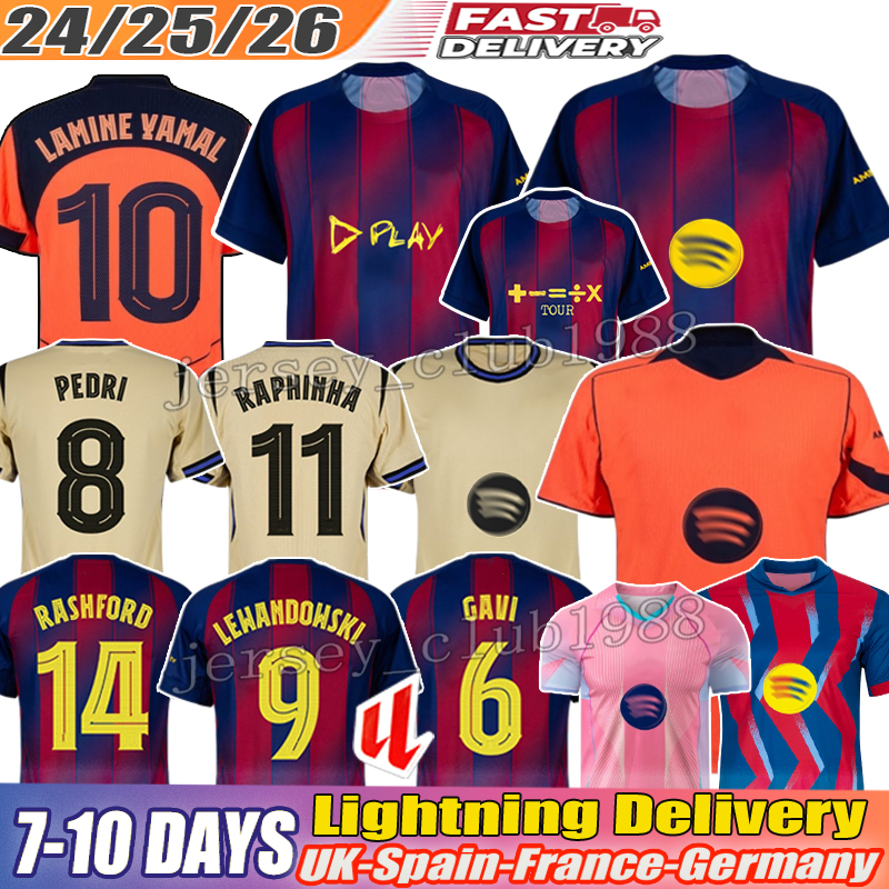 Soccer Jerseys #10 LAMINE YAMAL jersey RAPHINHA PEDRI GAVI football kit RASHFORD LEWANDOWSKI R.Araujo F. DE JONG GAVI KOUNDE barcalona jersey 25 26 football kits