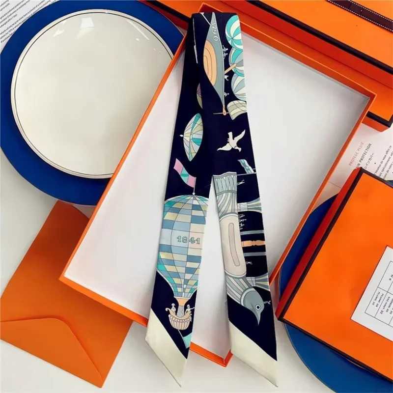 Silk High Quality Luxury Brand Scarf Wen band Hair Band Foard Tie Ribbon Neckerchi Skinny Scarves AccoriesW251021