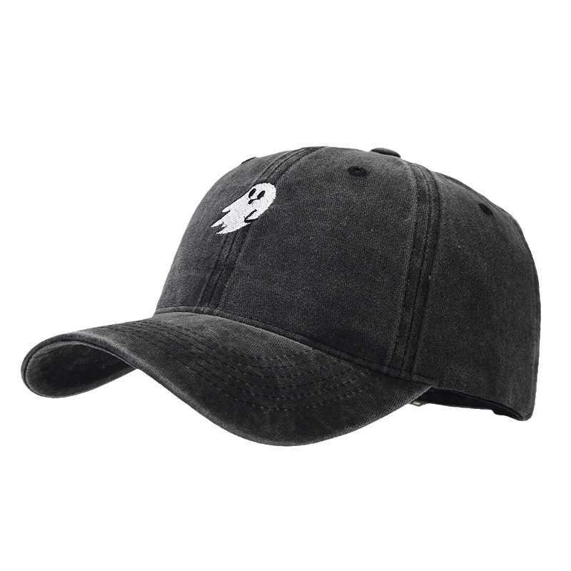 New Ghost Embroidery Denim Washed Baseball Cap Fashion Casual Unisex Outdoor Sun Hat Duckbill Cap H251020