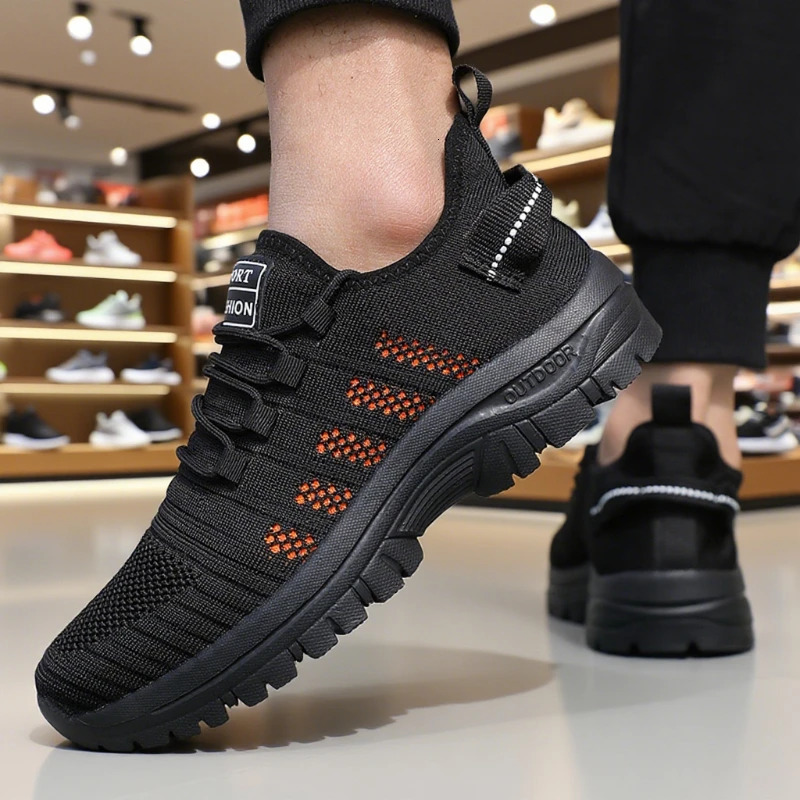 Black Mens Outdoor Hiking Shoes Urban Comfortable Running Casual Shoes for Men Versatile Style Breathable Outdoor Sneakers Men 251017