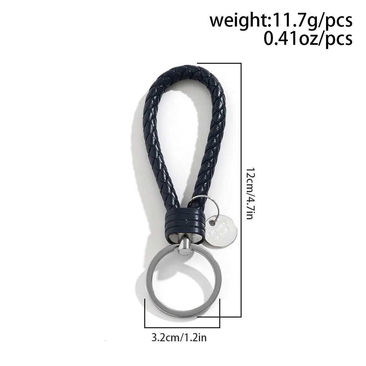 2PcsSet PU Leather Braided Woven Rope Keychain DIY Bag Pendant Key Chain Holder Key Car Trinket Keyring Men Women Gift Jewelry W251021