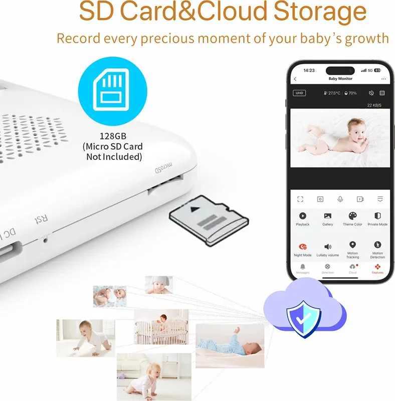 Tuya Smart Wireless Video Baby Monitors 5 1080P Display Temperature Detection APP View Control Baby Nanny 2Way Audio Baby Cam J251121