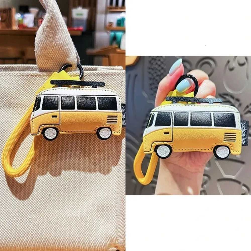Cute Cartoon Airplane Keychain PU Leather Transportation Bus Shape Keychain Motorcycle Luxury Bag Hanging Decoration Women W251021