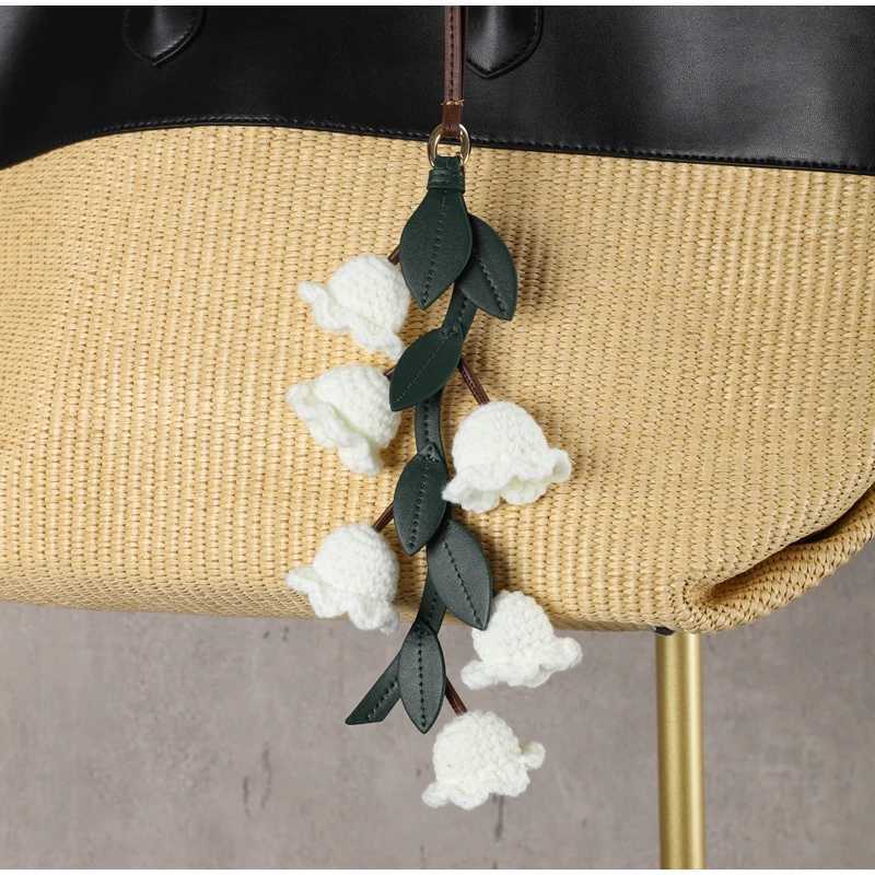 Brand Handwoven Lily Of The Valley Flower String Bag Pendant Backpack Lanyard Bag Accessories Cherry Blossom Bag Pendant Flower J251121