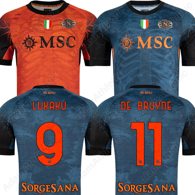 NAPOLI Halloween jerseys 25 26 DE BRUYNE LUKAKU football shirts 2025 McTOMINAY NERES LOBOTKA soccer jersey kids kit