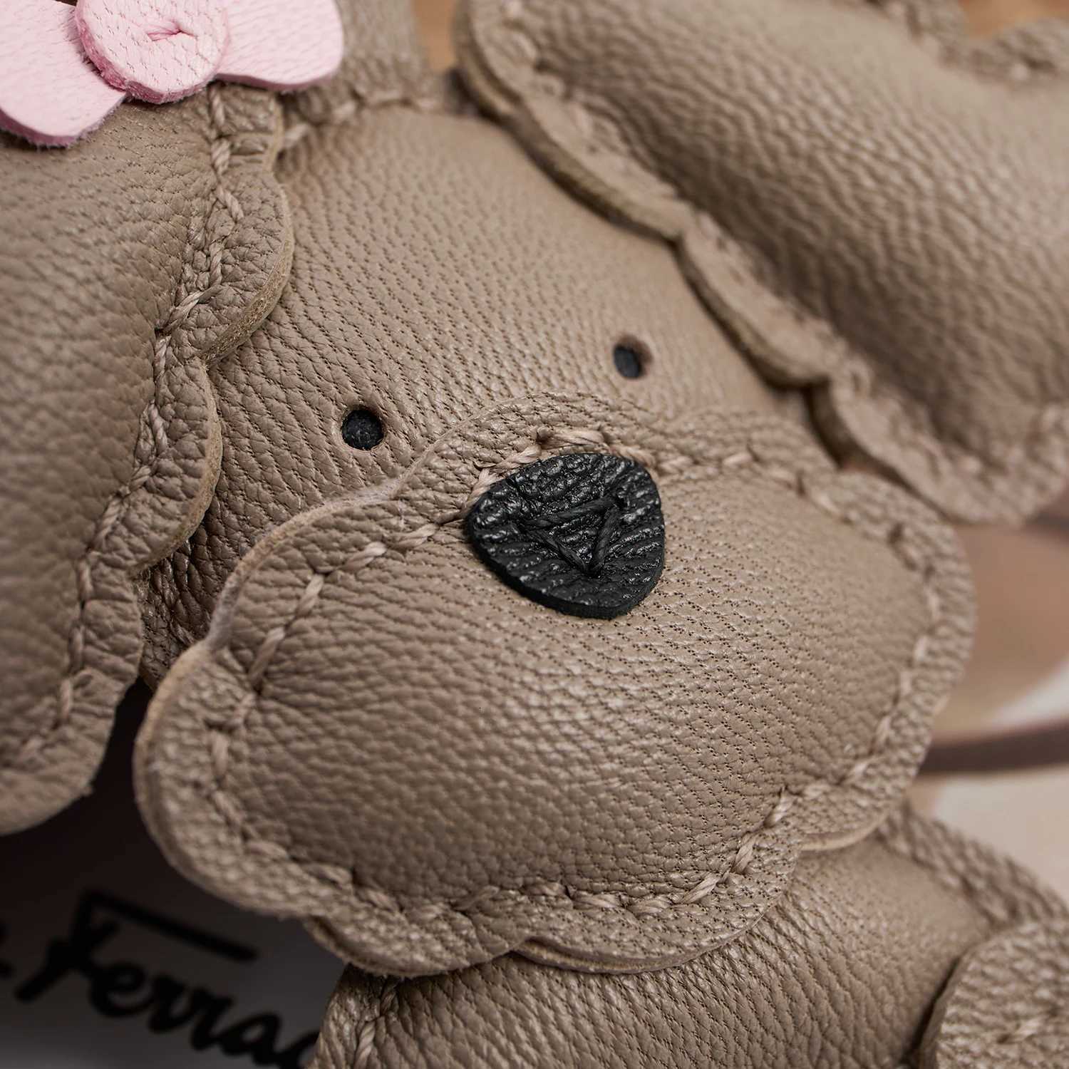 Handmade Real Leather Teddy Dog Bag Pendant Keychain Gift Cute Decoration Suitable For Bags Exquisite Charm Bag Accessories W251021