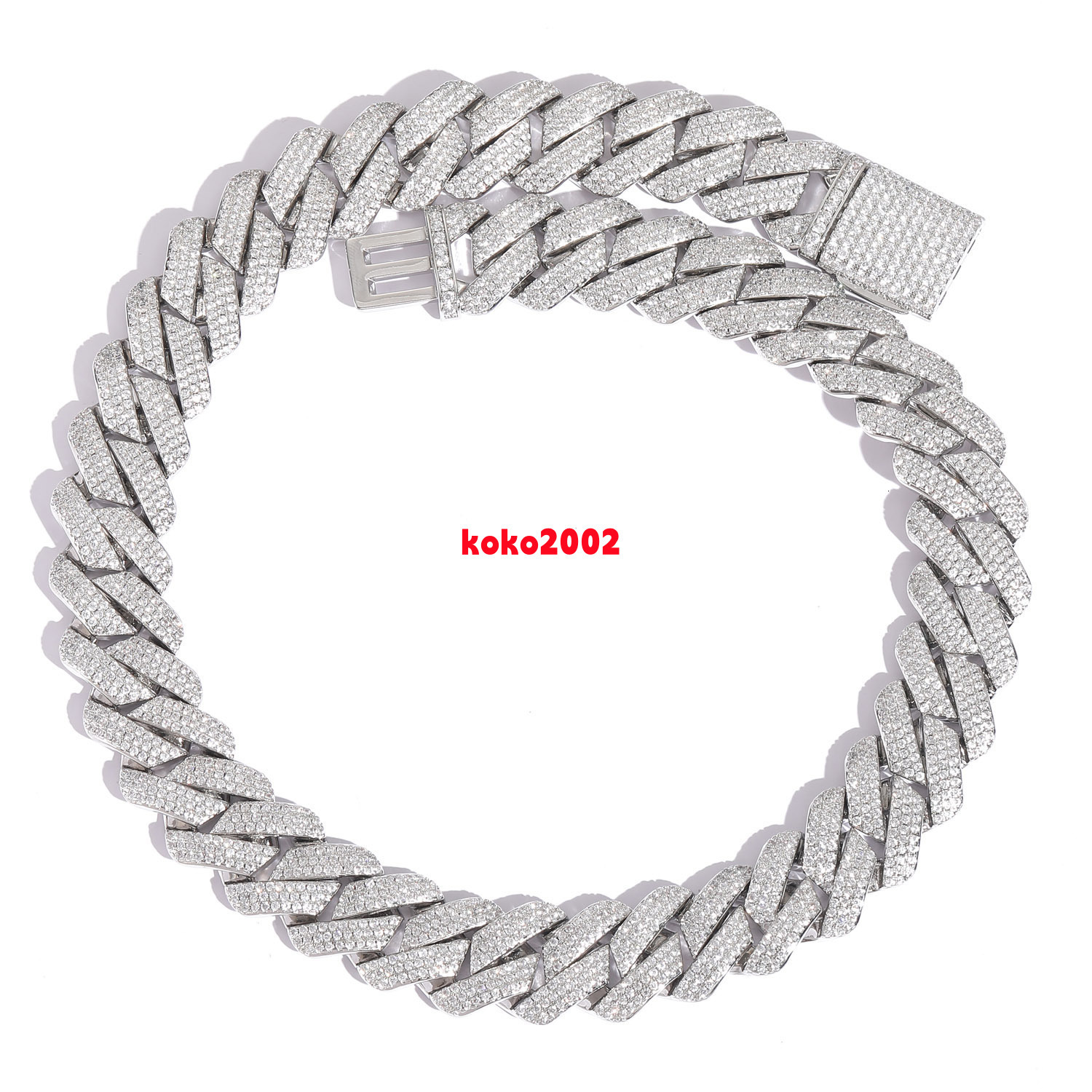 Real U Custom 15mm Cuban Chain Necklace for Men 925 Sterling Silver Iced VVS Moissanite Diamond Pendant Unique Moissanite