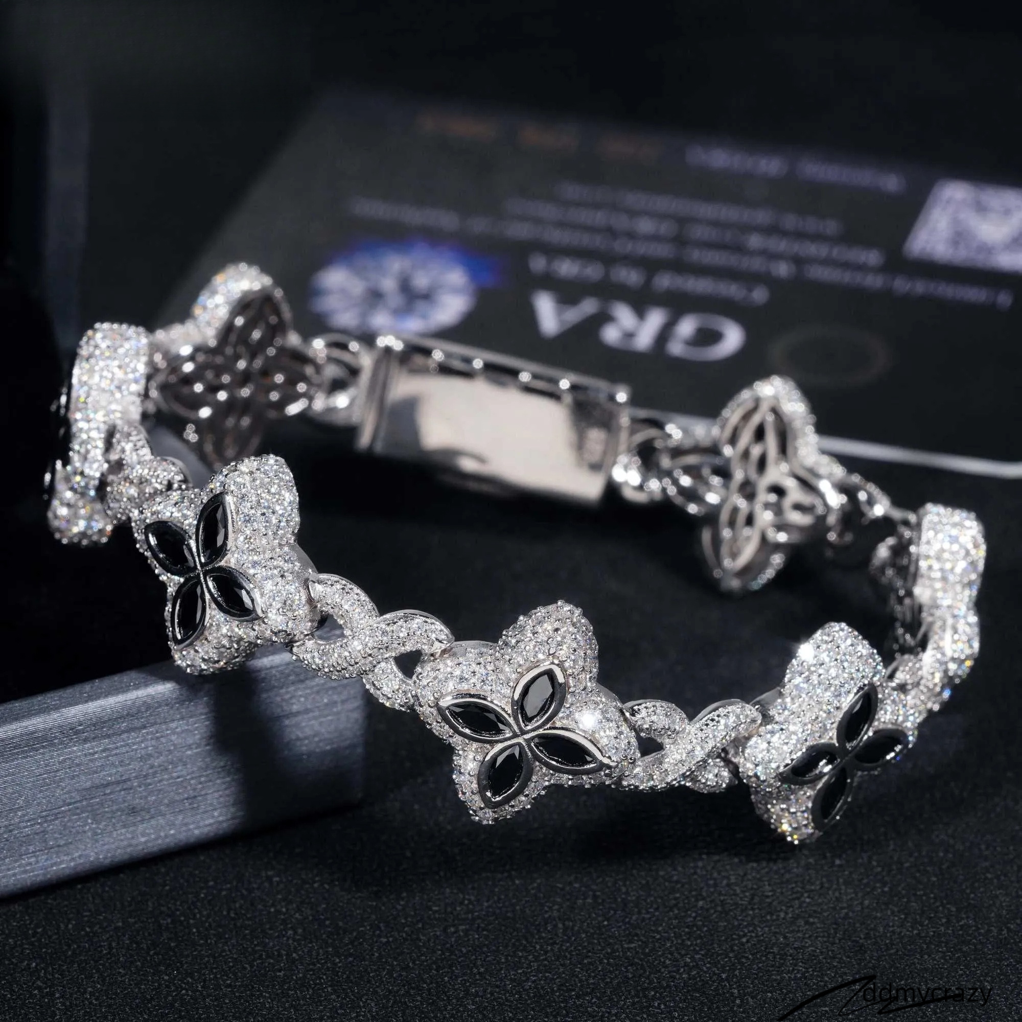 Four Leaf Clover Bracelet Sterling Sier Moissanite Dia Tennis Bracelet - Elegant Lucky Charm Design Ddmycrazy