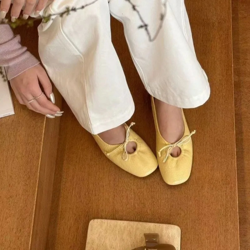 Fashion ButterflyKnot Ladies Flat With Shoes Female Slides Footwear Shallow Ballet Flats Dance Shoes For Women 251021