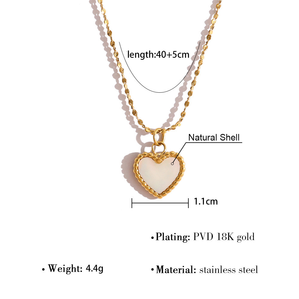 Luxury necklace butterfly s925 silver Vintage exquisite simple heart-shaped necklace gold white mother of pearl niche designer high-end pendant neckla