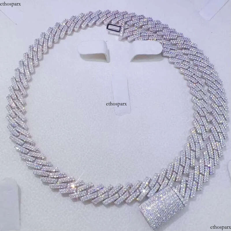 Hot Sale 10mm Sterling Sier Moissanite Cuban Link Chain Necklace and Bracelet New Type Jewelry