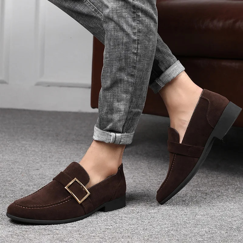 Mens Dress Shoes Formal Loafers Mens Leather Shoes Suede Men Wedding Man Work Social Business Loafers 251021