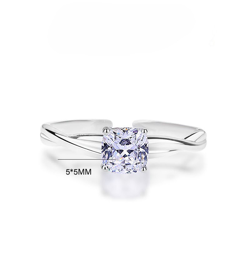 TaiYang New S925 Sterling Silver Mobius Emerald Green Ring, Unique Interwoven Adjustable Open Band for Women