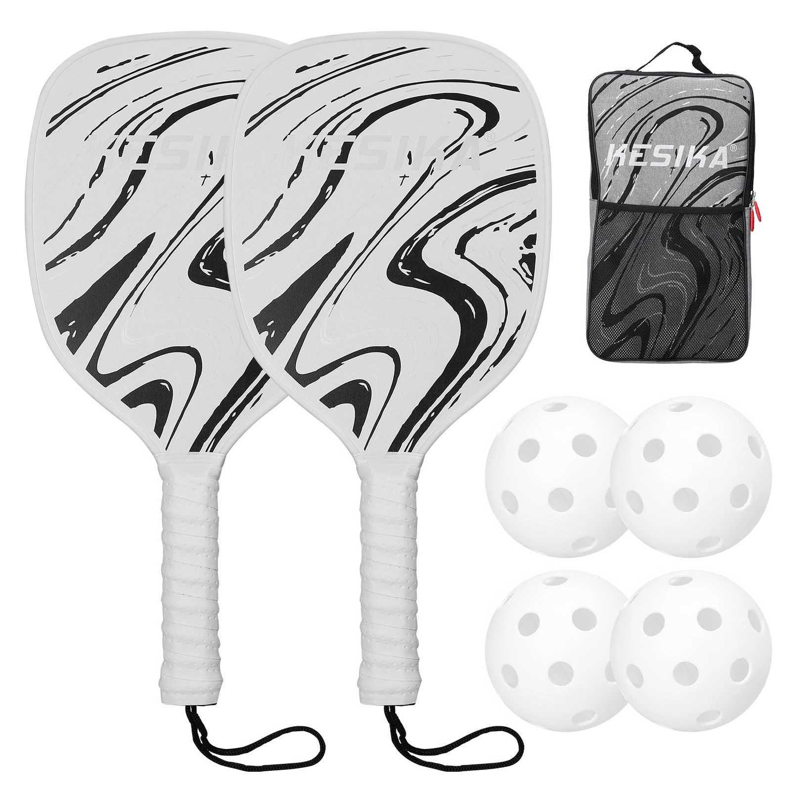 Pickleball Rackets Set Pickleball Paddle Set of 2 Rackets and 4 Pickleballs Balls PickleBall Racquet with Balls Sports W251021