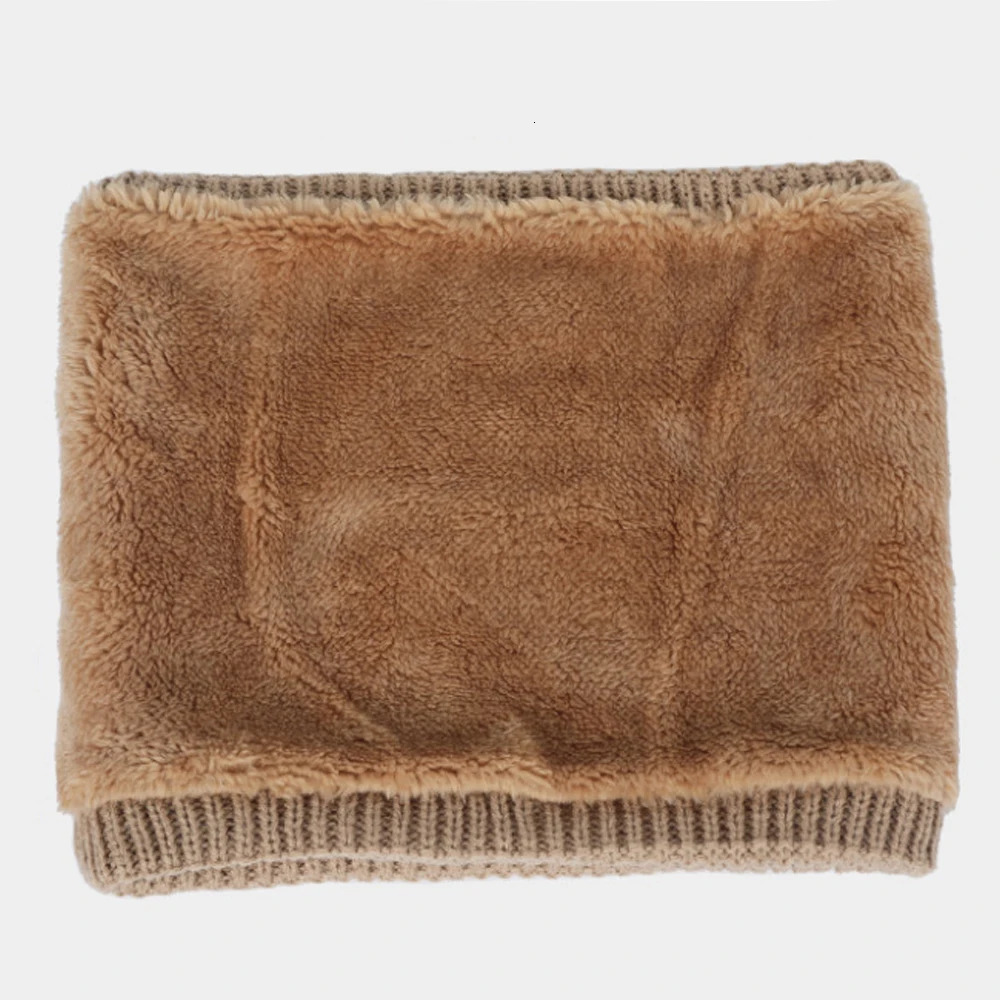 Winter Warm Ring Scarf Thicken Plush Knitted Snood Neck Scarves Outdoor Ski Full Mask Neckerchief Warm Woolen Bufanda Muffler 251021