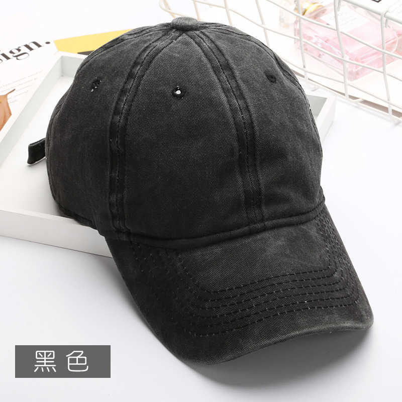 Hat Female Cap Lovers Plate Solid Color Used Cotton Baseball Cap Mens Plate Washed Hat H251020
