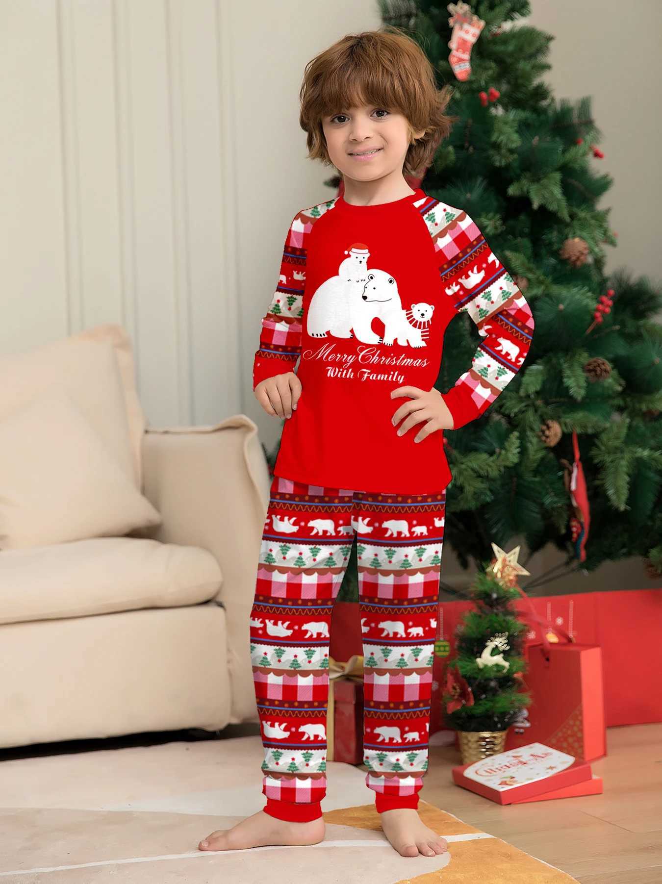Family Xmas Pajama Sets Reindeer Antler Graphic with Festive Colors Great for Christmas Eve L251021192N