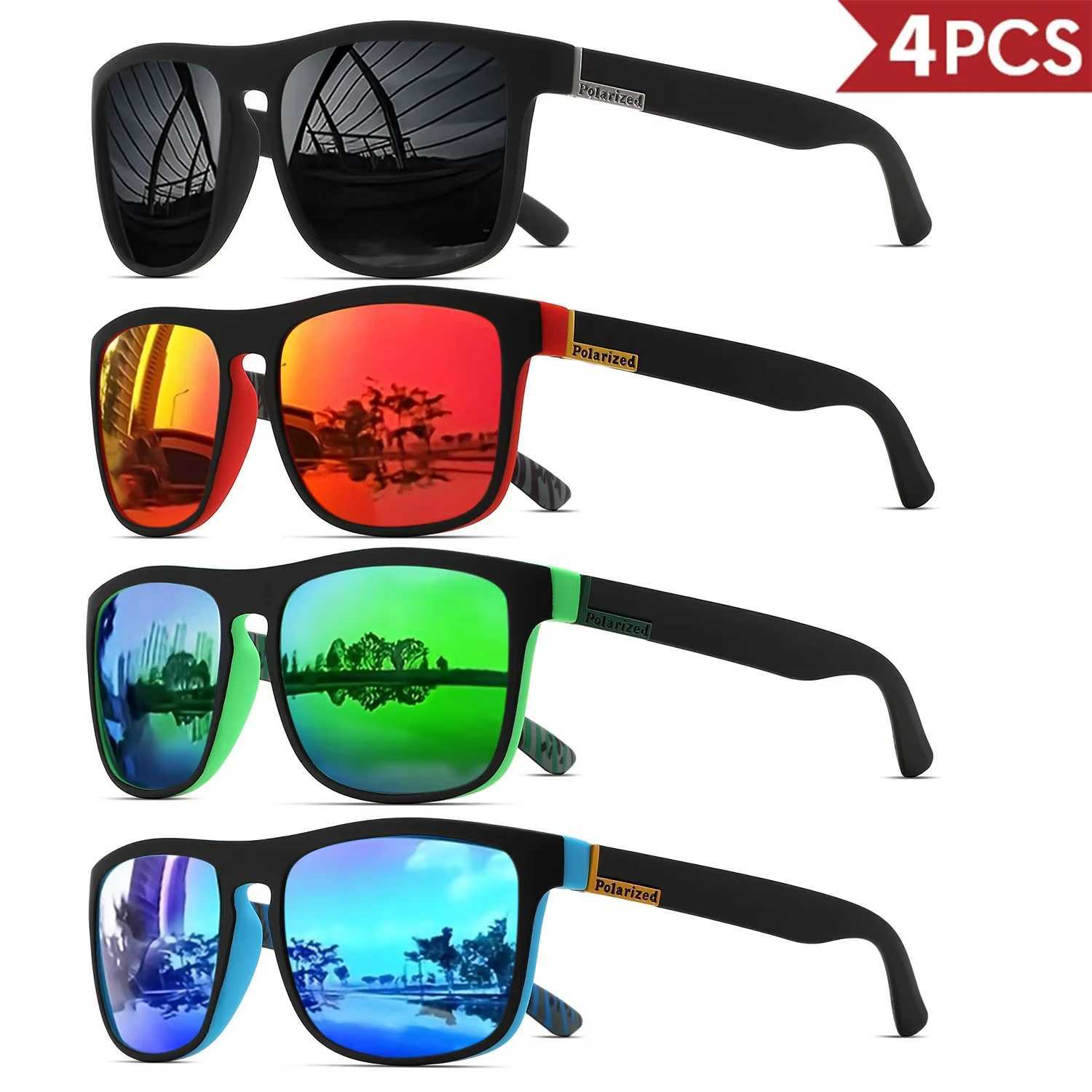 14PCS Men Classical Square Polarized Sports Sunglasses Lightweight PC Frame UV400 for Driving Fishing Cycling Unisex Durability J251114