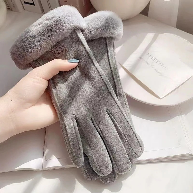 Womens Winter Touchscreen Gloves Thermal Plush Lined Riding Mittens Cute Commuting Motorcycle Warm Cold Weather 251020