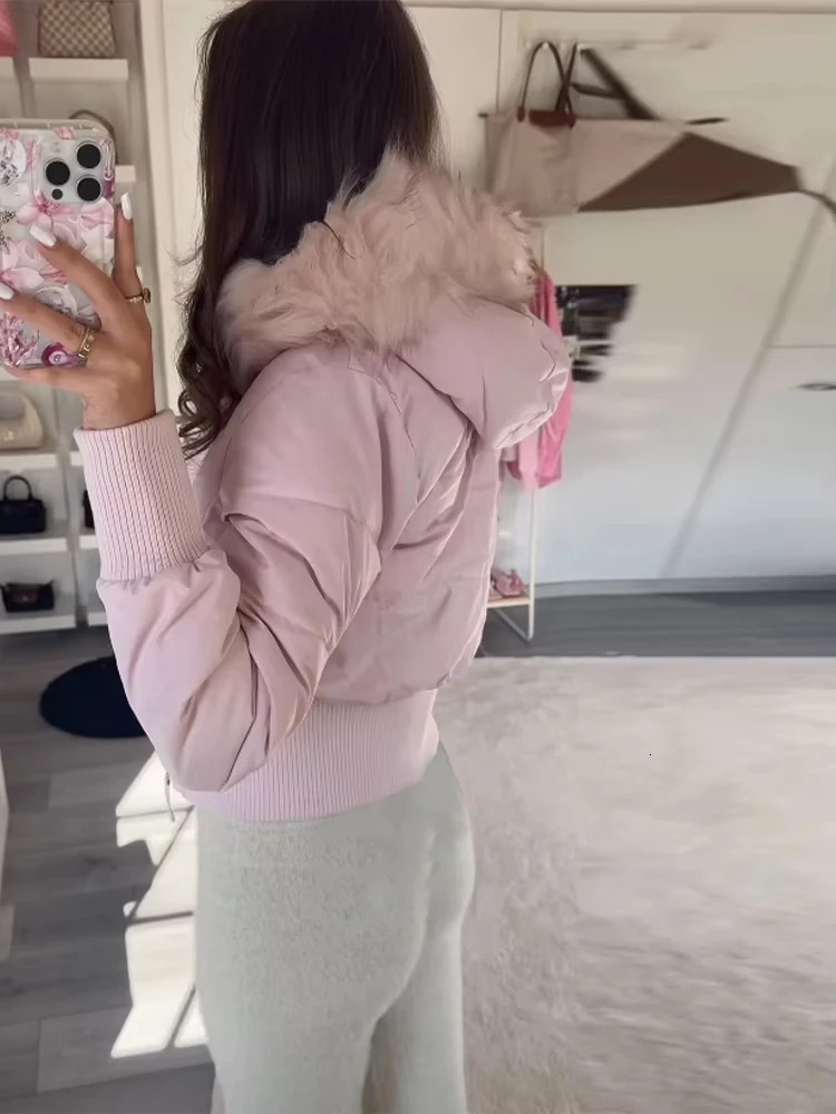 Fashion Hooded Womens Padding Coats Street Loose Zipper Long Sleeve Female Jacket 2025 Winter Soild Thicken Lady Outwears 251021