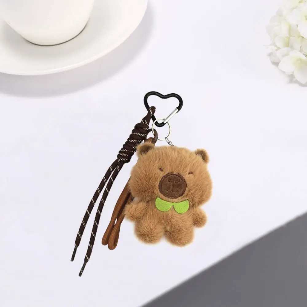 PP Cotton Plush Capybara Keychain Fluffy Collection Capybara Plush Doll Pendant Cartoon Soft Kapybara Key Chain Children Girl J251121