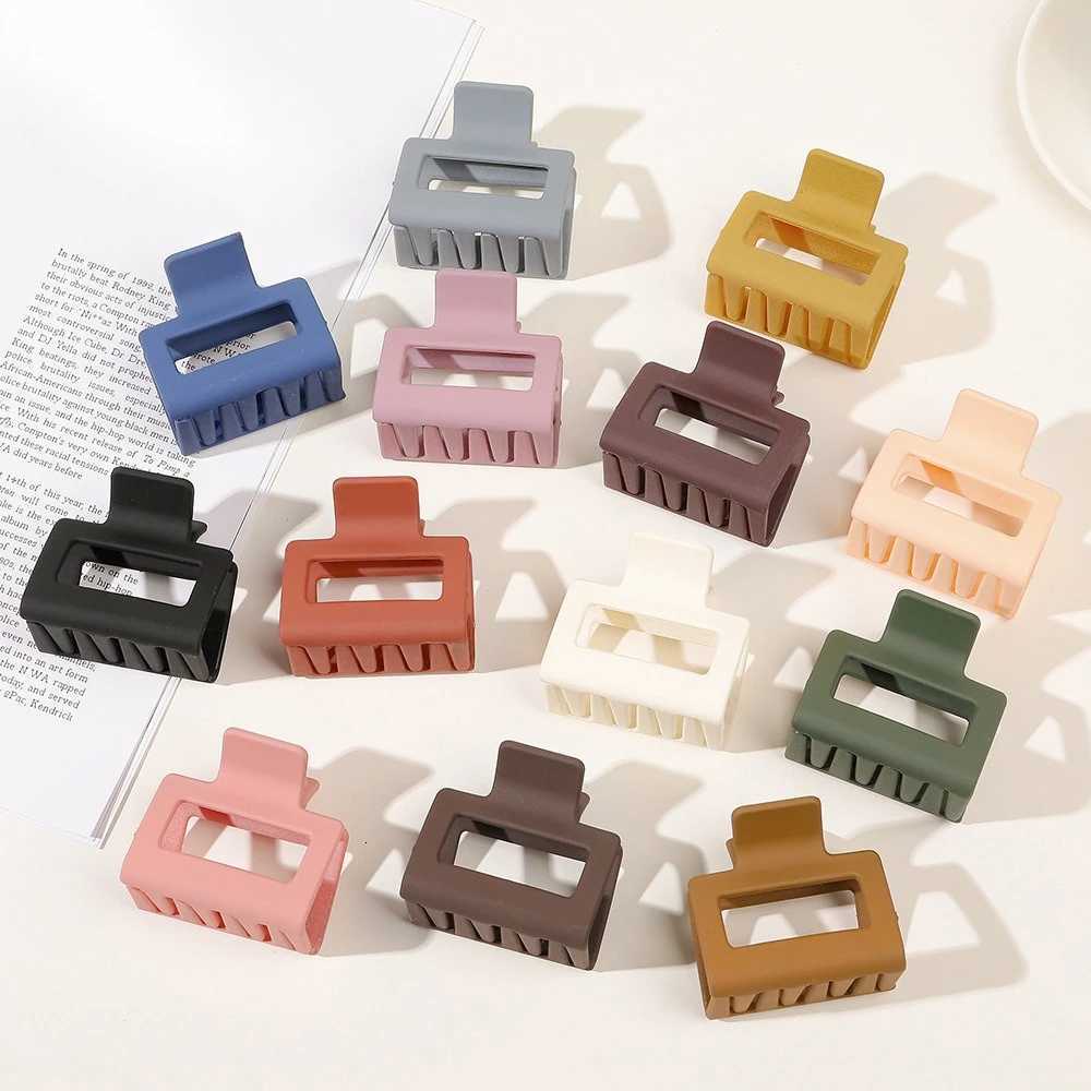 Korean Mixed Color Hair Claws 5cm Square Matte Colorful Cute Hairpin Small Grab Clips Hair Clip Hair Accesseries Gifts for GirlsW254021