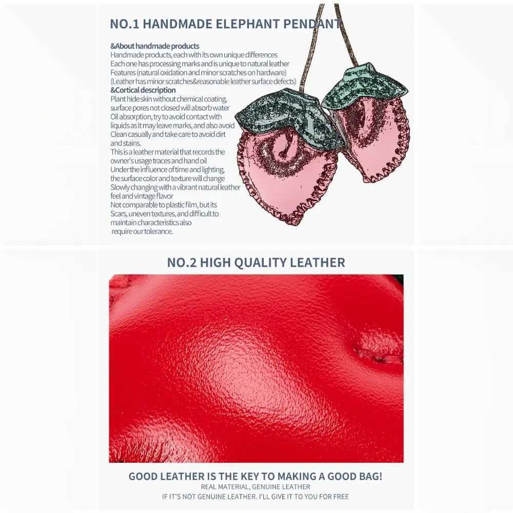 Lovely Hanger Fruit Pendant Pear Strawberry Leather Keychain Fashion Cartoon Bag Pendant Men W251021